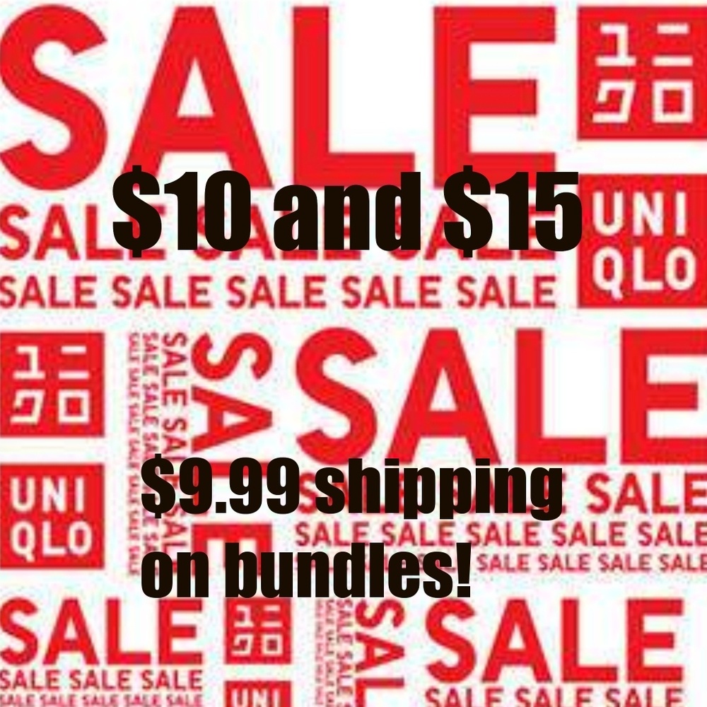 Most items are now $10 or $15!